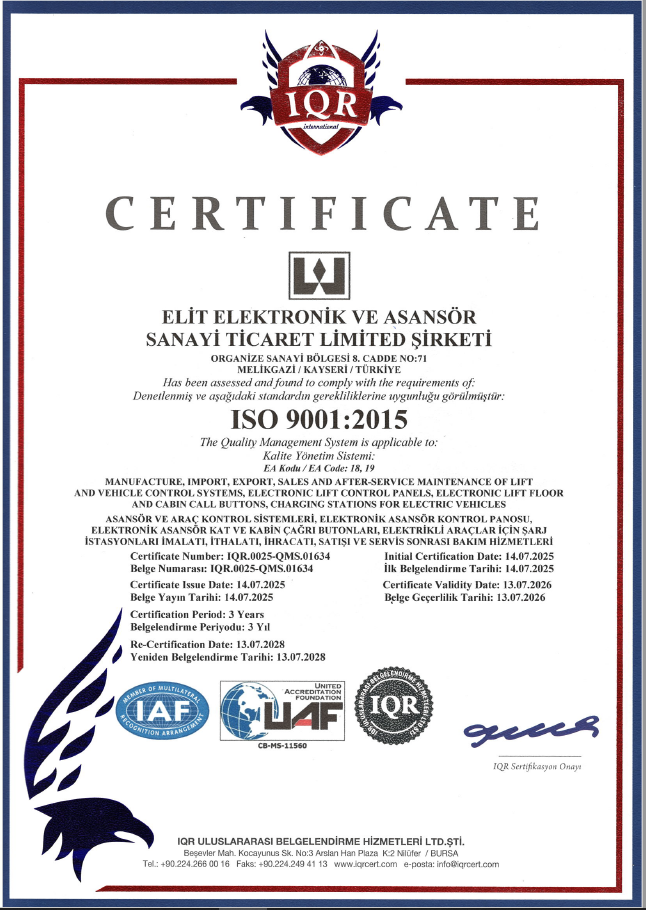 ISO 9001:2015 Kalite Yönetim Sistemi